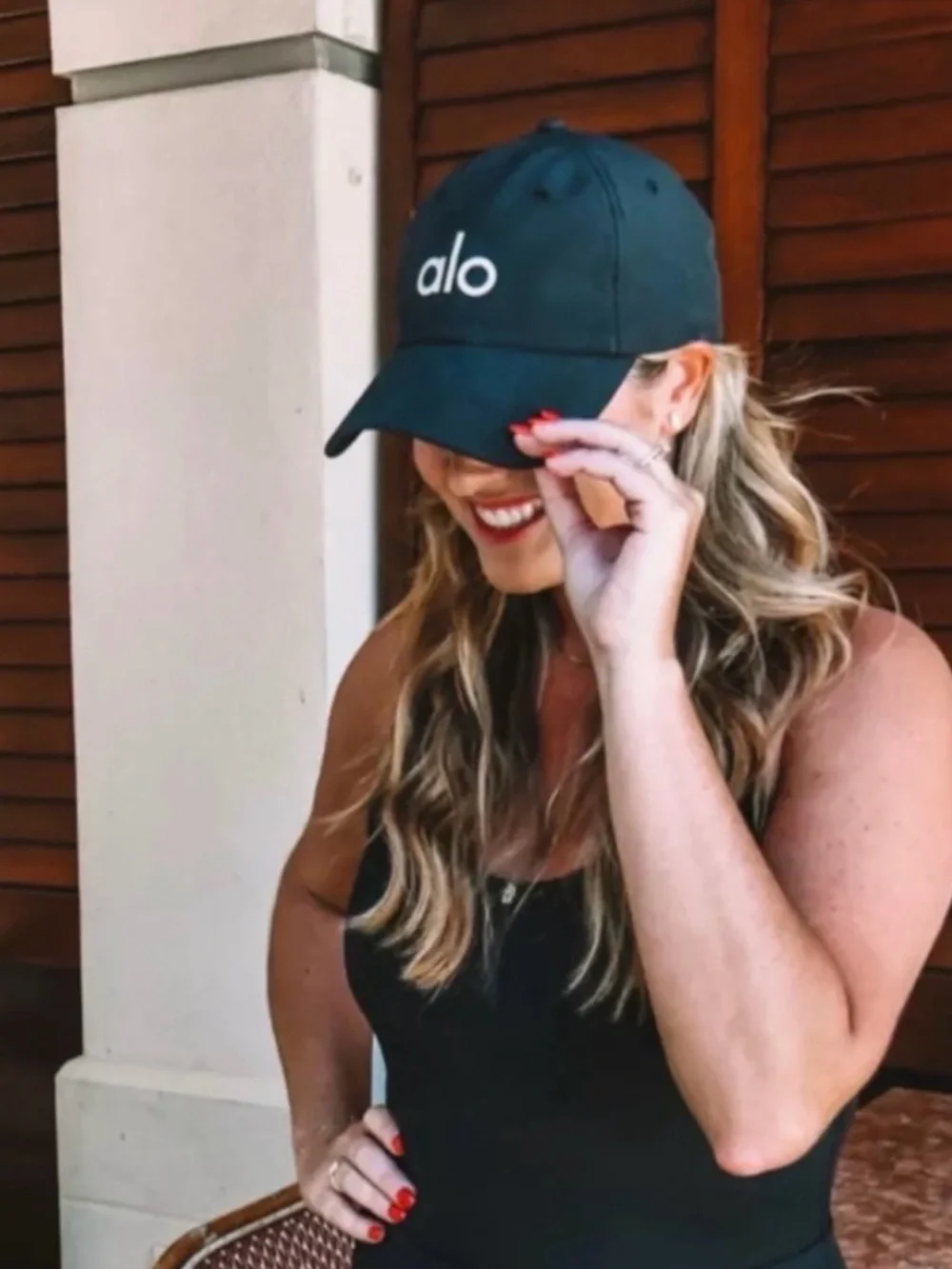 ALO Yoga Black Logo Baseball Cap